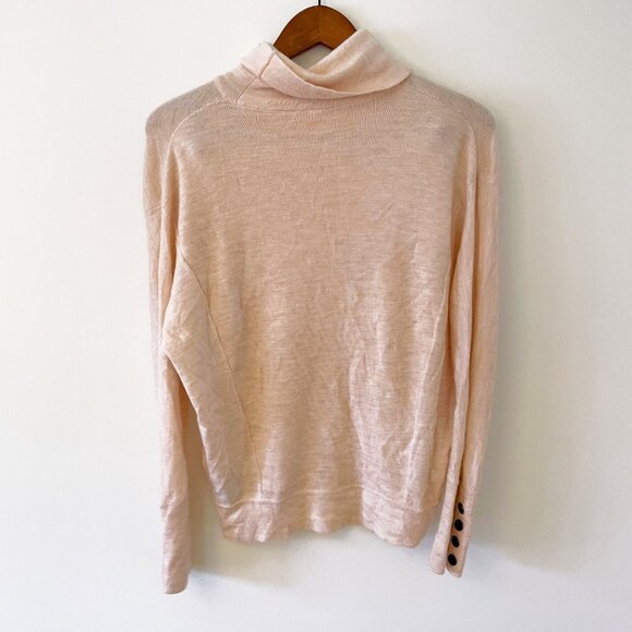 Anthropologie Moth Blush Turtleneck Wool Sweater, Size Medium - Picture 3 of 6